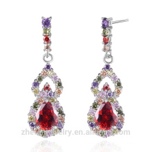 unique products 2018 wholesale rhodium plated cubic zirconia earrings